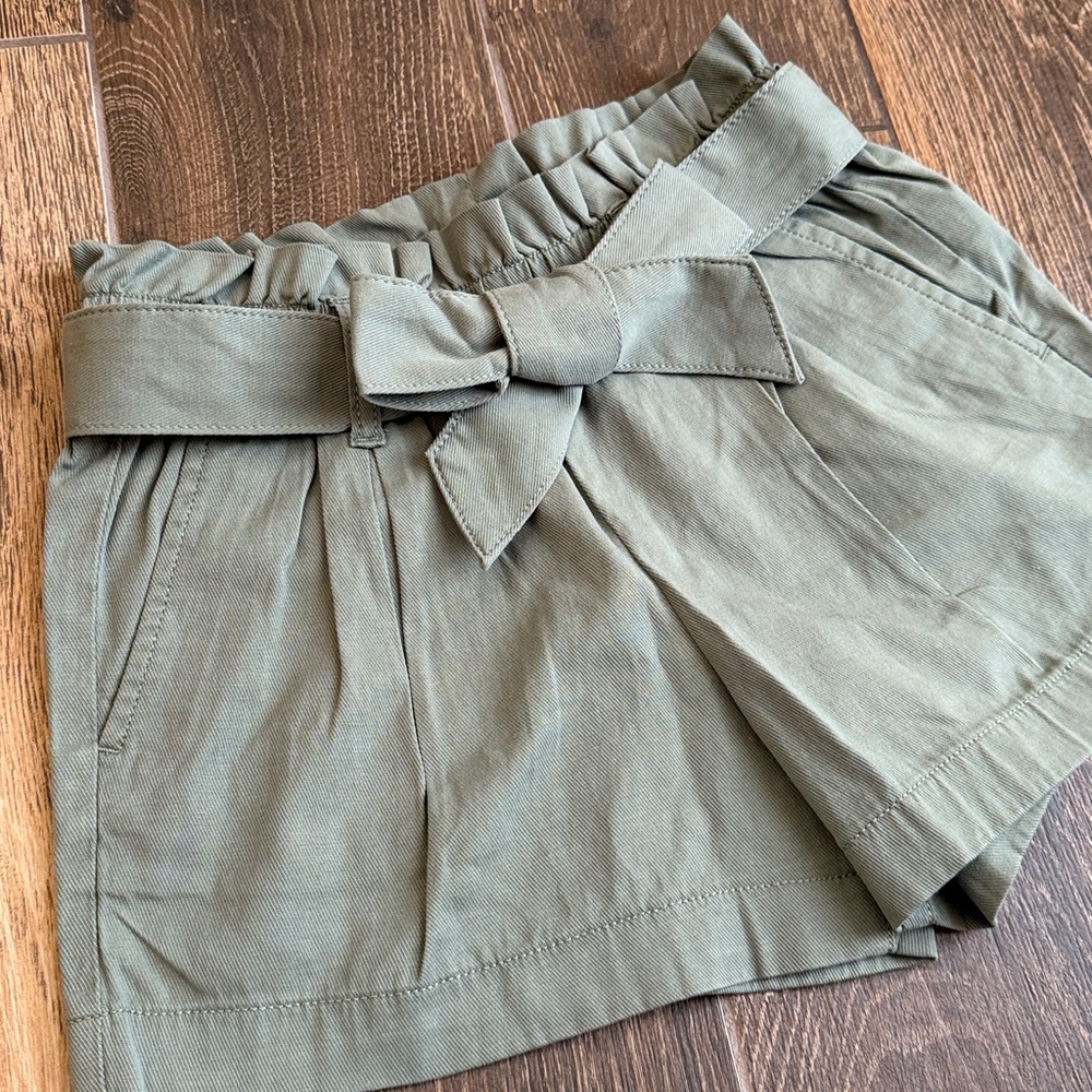 J.Crew Girls’ Olive Tie Waist Short in Drapey Twill—8 - Picture 3 of 5